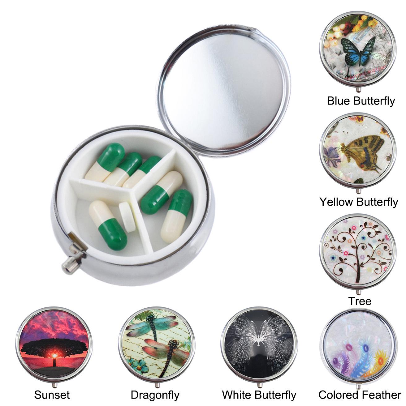 Ретро круглый металлический чехол для таблеток для путешествий 
Ретро круглый металлический чехол для таблеток для путешествий