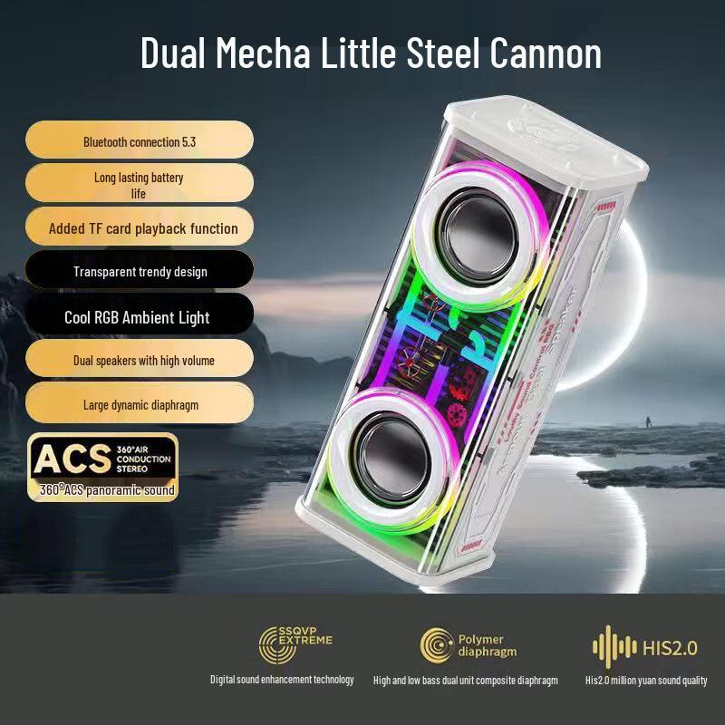 V8 High-Quality Bluetooth Speaker: Transparent Design, Enhanced Bass, Long Battery Life, Large Volume
V8 High-Quality Bluetooth Speaker: Transparent Design, Enhanced Bass, Long Battery Life, Large Volume