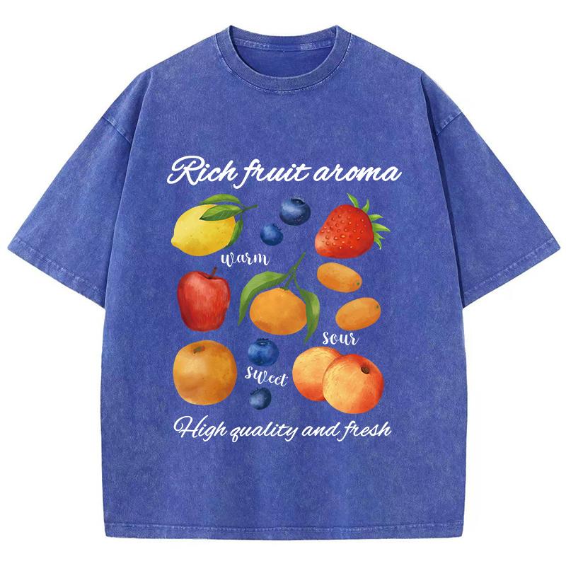 Womans Washed T-Shirts Rich Fruit Aroma Printing Short Sleeve Cotton Crewneck Oversize Tops Vintage Female Clothes 3XL
Womans Washed T-Shirts Rich Fruit Aroma Printing Short Sleeve Cotton Crewneck Oversize Tops Vintage Female Clothes 3XL