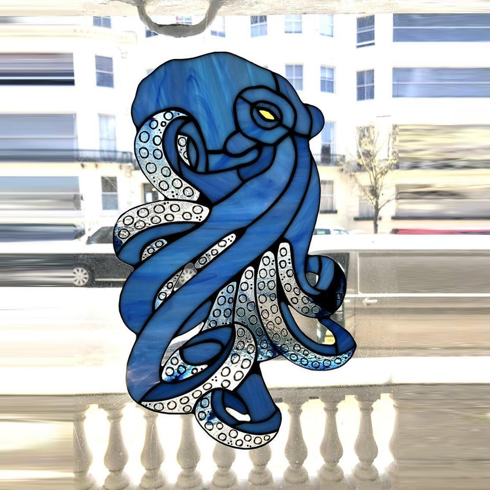 Осьминог Uncatch Stained Suncatcher Завесы Витражные оконные панели серииFunrain синий
Осьминог Uncatch Stained Suncatcher Завесы Витражные оконные панели серииFunrain синий