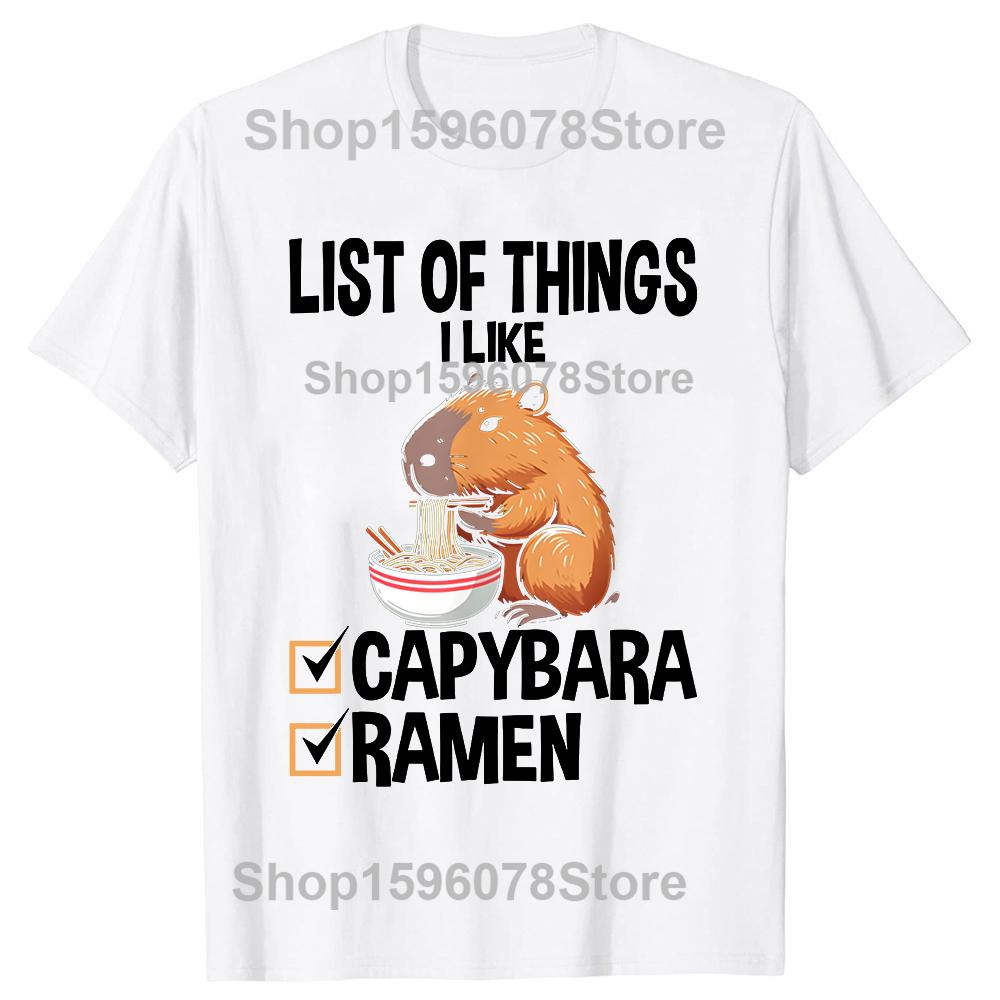 Cute Kawaii Capybara List Of Things I Like Ramen Lover Tshirts Men Fashion Casual Tshirt Loose Oversized Streetwear T Shirt S
Cute Kawaii Capybara List Of Things I Like Ramen Lover Tshirts Men Fashion Casual Tshirt Loose Oversized Streetwear T Shirt S
