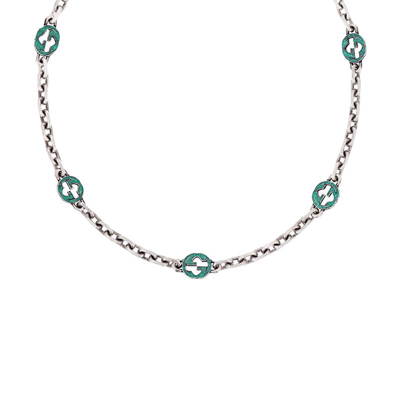 Gucci Double G Series Enamel Interlocking Double G Vintage Style Matte 925 Silver Necklace Unisex necklace 658126-J8410-8183 Dust Bag+Box (Random Color)
Gucci Double G Series Enamel Interlocking Double G Vintage Style Matte 925 Silver Necklace Unisex necklace 658126-J8410-8183 Dust Bag+Box (Random Color)