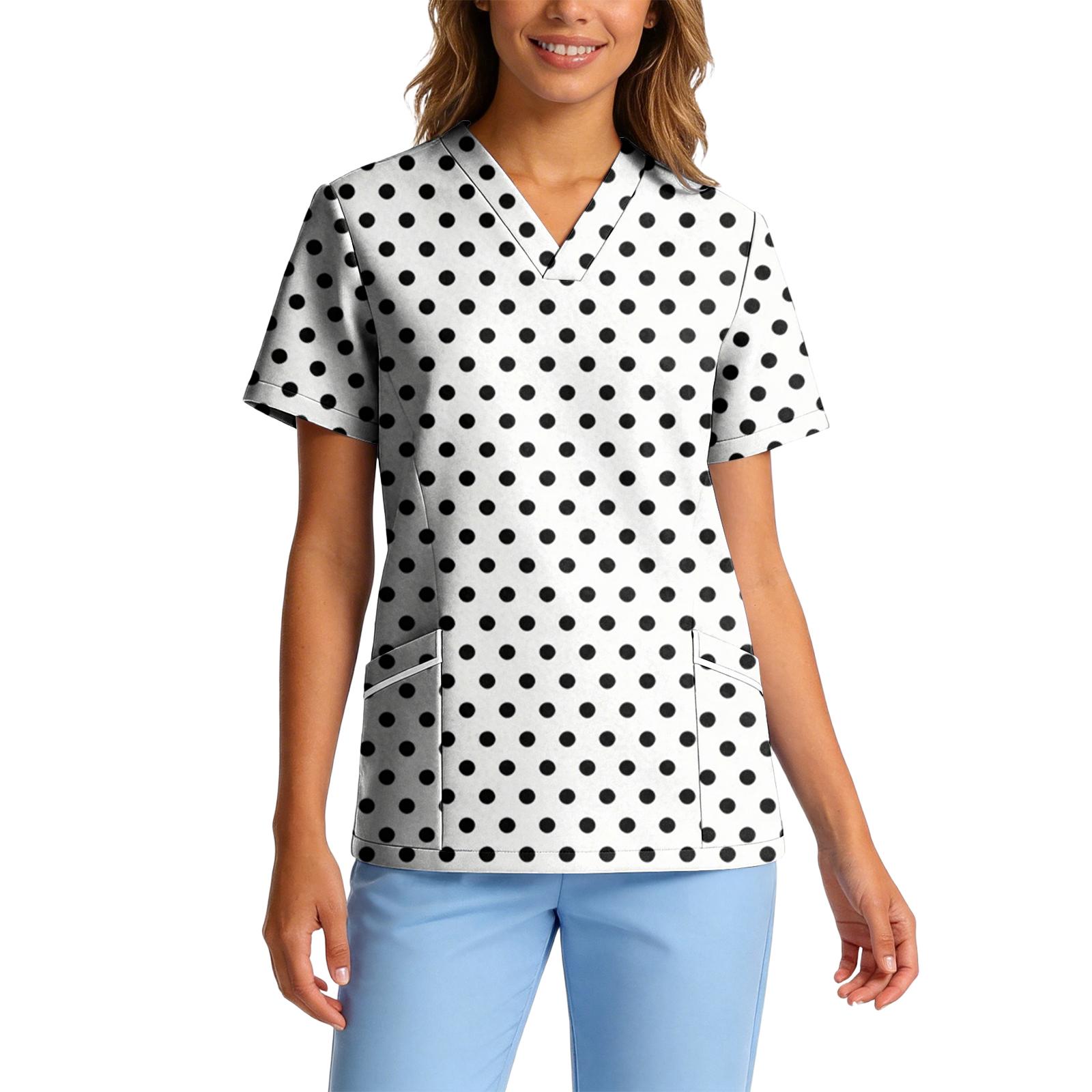 Women s Stretch Quick-Dry V-Neck Short Sleeve Workwear Top with Polka Dot Print & Pockets XL білий
Women s Stretch Quick-Dry V-Neck Short Sleeve Workwear Top with Polka Dot Print & Pockets XL білий