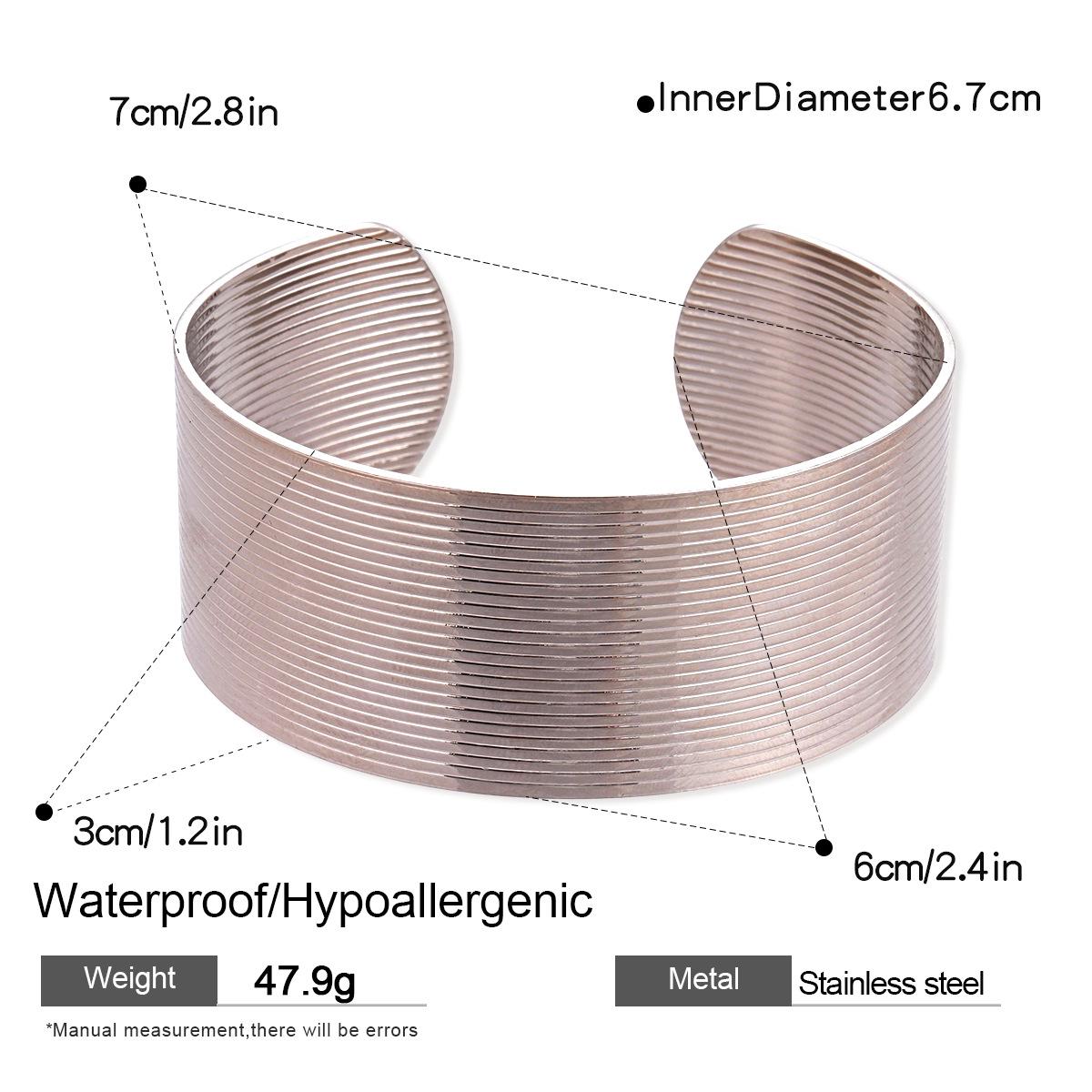 Текстурированный открытый браслет из нержавеющей стали: Шикарный дизайн, простая мода для женщин
Текстурированный открытый браслет из нержавеющей стали: Шикарный дизайн, простая мода для женщин