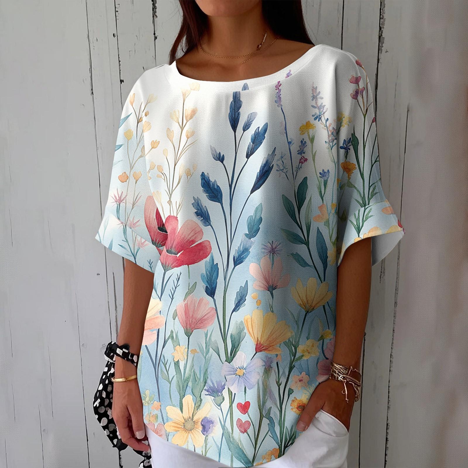 Women s Fashionable Casual Round Neck Printed Top Loose Top Printed Top Loose Top S
Women s Fashionable Casual Round Neck Printed Top Loose Top Printed Top Loose Top S