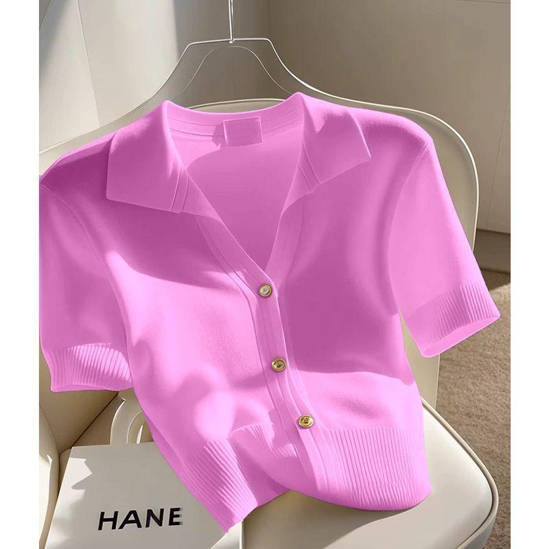 Women Polo V Neck Button Short Sleeve Solid Knit Casual Top OneSize фиолетовый
Women Polo V Neck Button Short Sleeve Solid Knit Casual Top OneSize фиолетовый