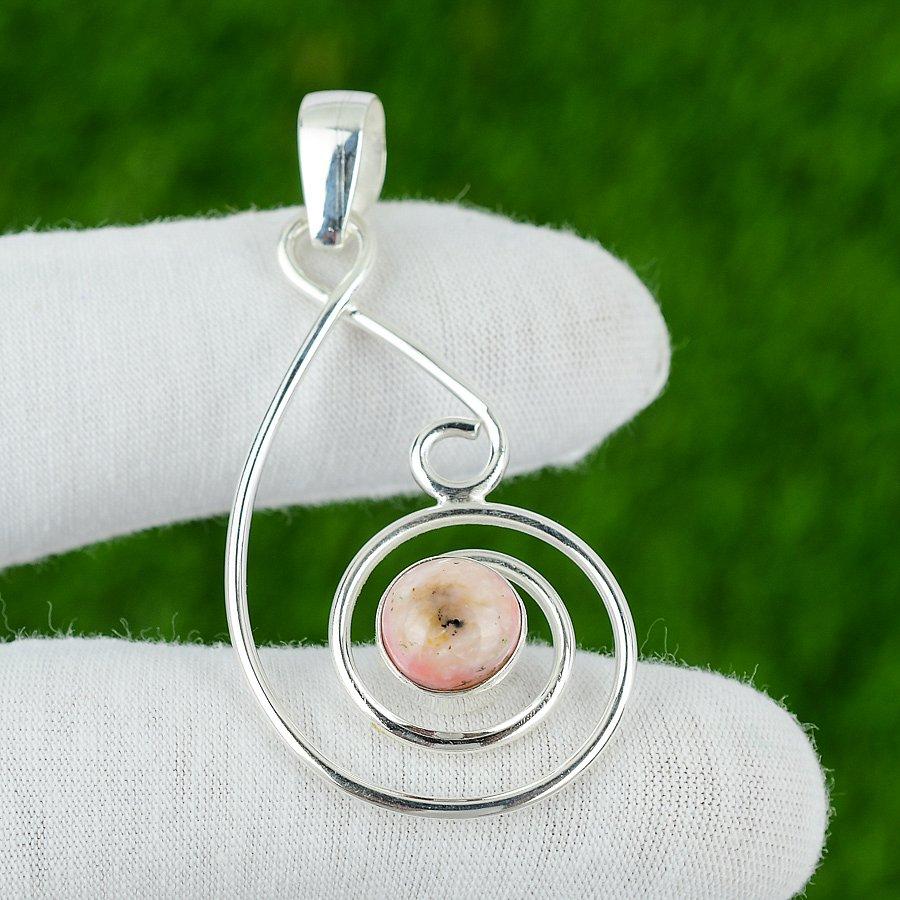 Natural Pink Opal Gemstone Indian Jewelry 925 Sterling Silver Pendant For Girls
Natural Pink Opal Gemstone Indian Jewelry 925 Sterling Silver Pendant For Girls