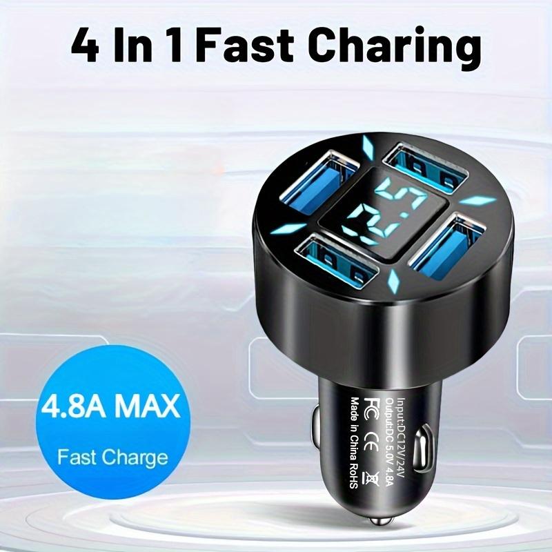 Fast charging 4.8A car charger with 4 USB ports and digital display - perfect for multiple devices, чорний
Fast charging 4.8A car charger with 4 USB ports and digital display - perfect for multiple devices, чорний