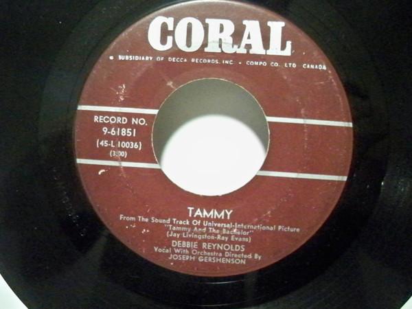 7inch Record DEBBIE REYNOLDS - Tammy / French Heels 961851 Coral 1957 Canada Pop Used
7inch Record DEBBIE REYNOLDS - Tammy / French Heels 961851 Coral 1957 Canada Pop Used
