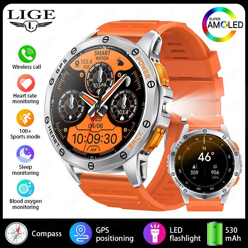 Outdoor GPS Smart Watch Men Flashlight 1.43 AMOLED Screen Sports Watch 530mAh Large Battery Compass Altimeter Smartwatch
Outdoor GPS Smart Watch Men Flashlight 1.43 AMOLED Screen Sports Watch 530mAh Large Battery Compass Altimeter Smartwatch