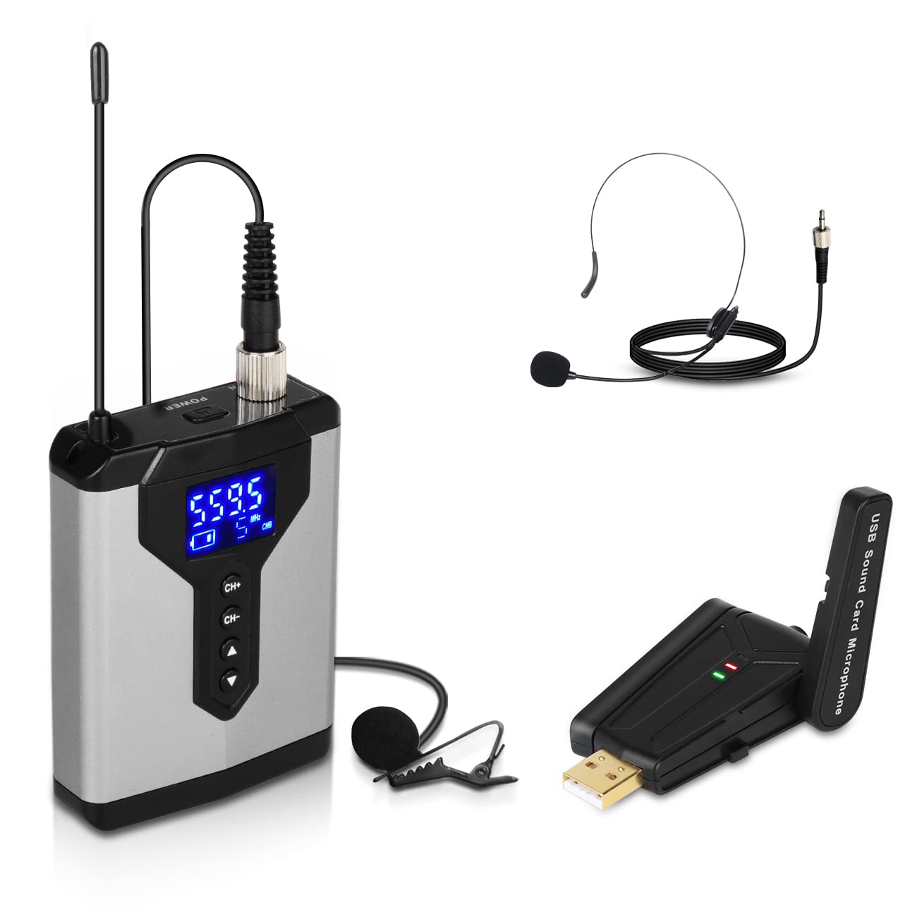Depusheng Wireless Lavalier Microphone Head Mount Microphone Mini USB Connector Receiver Can Connect to Computer Notebook Video Suitable for Online
Depusheng Wireless Lavalier Microphone Head Mount Microphone Mini USB Connector Receiver Can Connect to Computer Notebook Video Suitable for Online