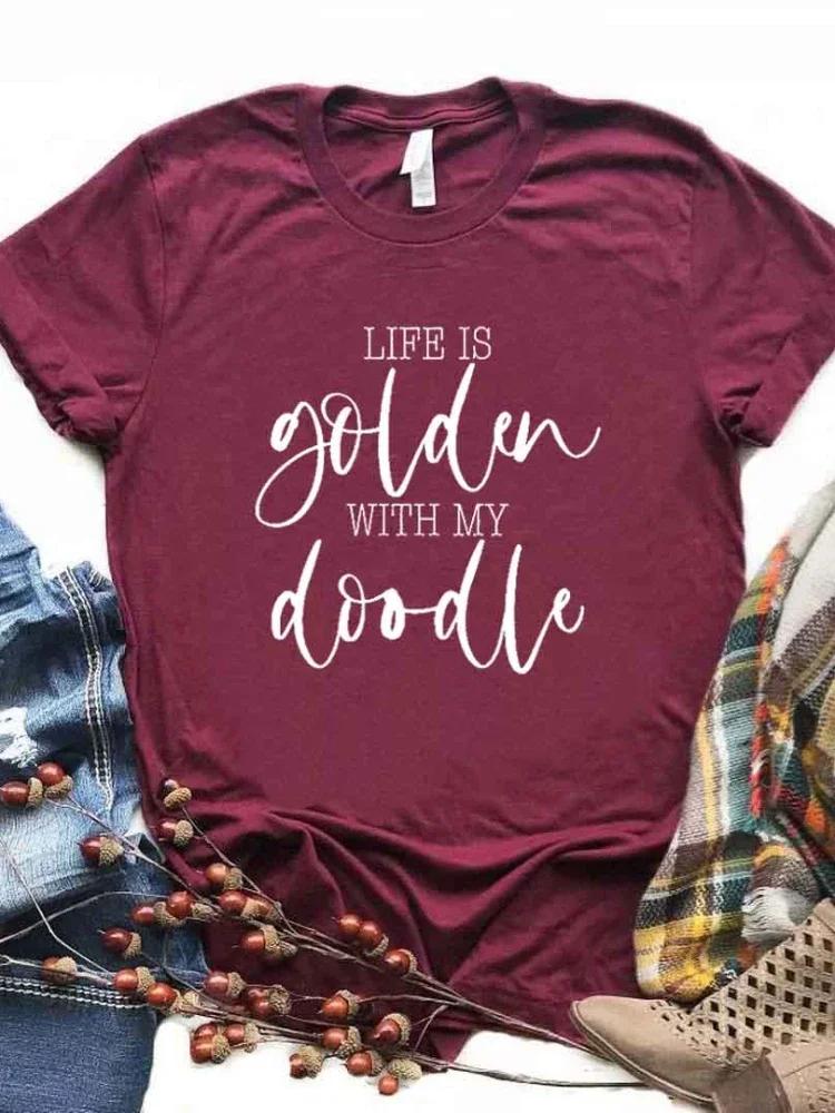 Life Is Golden Letter Print Женская футболка с коротким рукавом и круглым вырезом Свободная женская футболка Женская модная футболка Топы Camisetas Mujer XXXL кларет
Life Is Golden Letter Print Женская футболка с коротким рукавом и круглым вырезом Свободная женская футболка Женская модная футболка Топы Camisetas Mujer XXXL кларет