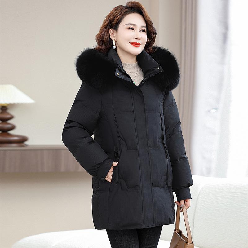 Mom s Winter White Duck Down Jacket: Mid-length, Thickened, Stylish Outerwear for Middle-aged & Elderly Women 2XL (105-120 lbs)
Mom s Winter White Duck Down Jacket: Mid-length, Thickened, Stylish Outerwear for Middle-aged & Elderly Women 2XL (105-120 lbs)