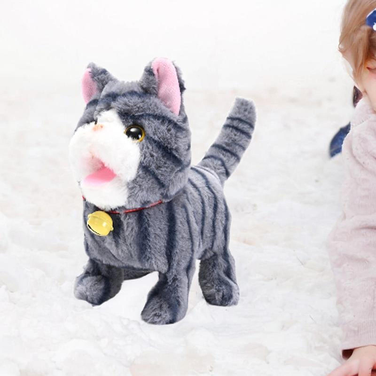 Электрическая плюшевая игрушка для кошек, детский питомец, мультяшный, ходячий, качающий головой, приятный серый
Электрическая плюшевая игрушка для кошек, детский питомец, мультяшный, ходячий, качающий головой, приятный серый