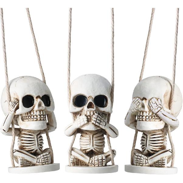 Skull Decor for Rear View Mirror Accessories Spooky Halloween Tree Ornaments Swinging Skeleton Hanging Ornament Car Charms Truck Stuff for Men Women No Evil Skull (3pcs)
Skull Decor for Rear View Mirror Accessories Spooky Halloween Tree Ornaments Swinging Skeleton Hanging Ornament Car Charms Truck Stuff for Men Women No Evil Skull (3pcs)