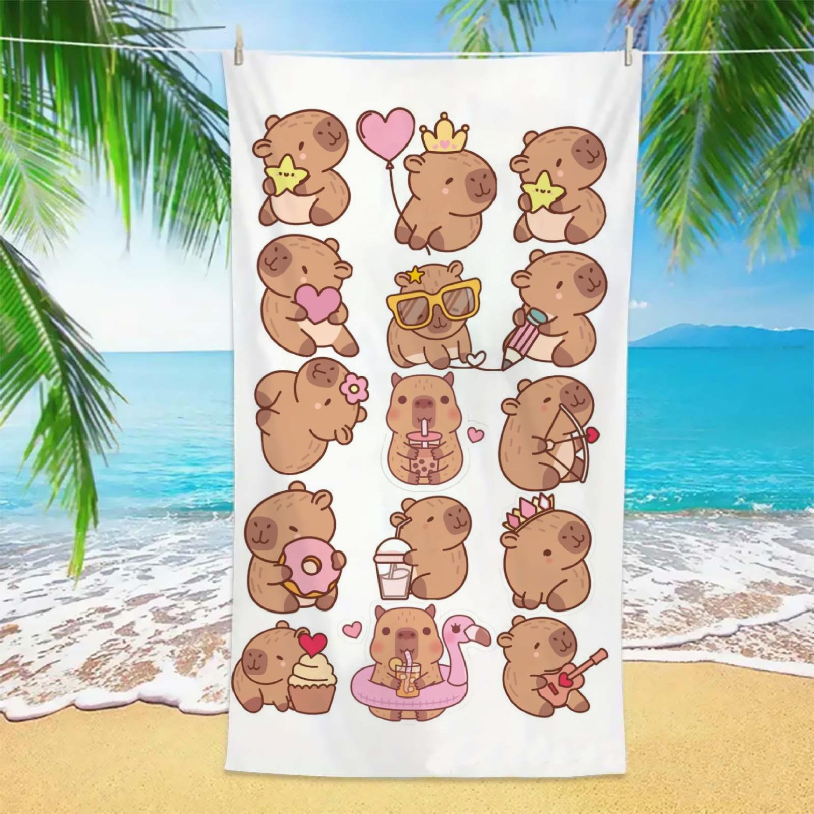 Fun Capybara Beach Towel 1pc Cartoon Print Microfiber Lightweight Quick Dry Towel for Beach Pool Camping Girls Summer Vacation W30*H60(CM)
Fun Capybara Beach Towel 1pc Cartoon Print Microfiber Lightweight Quick Dry Towel for Beach Pool Camping Girls Summer Vacation W30*H60(CM)