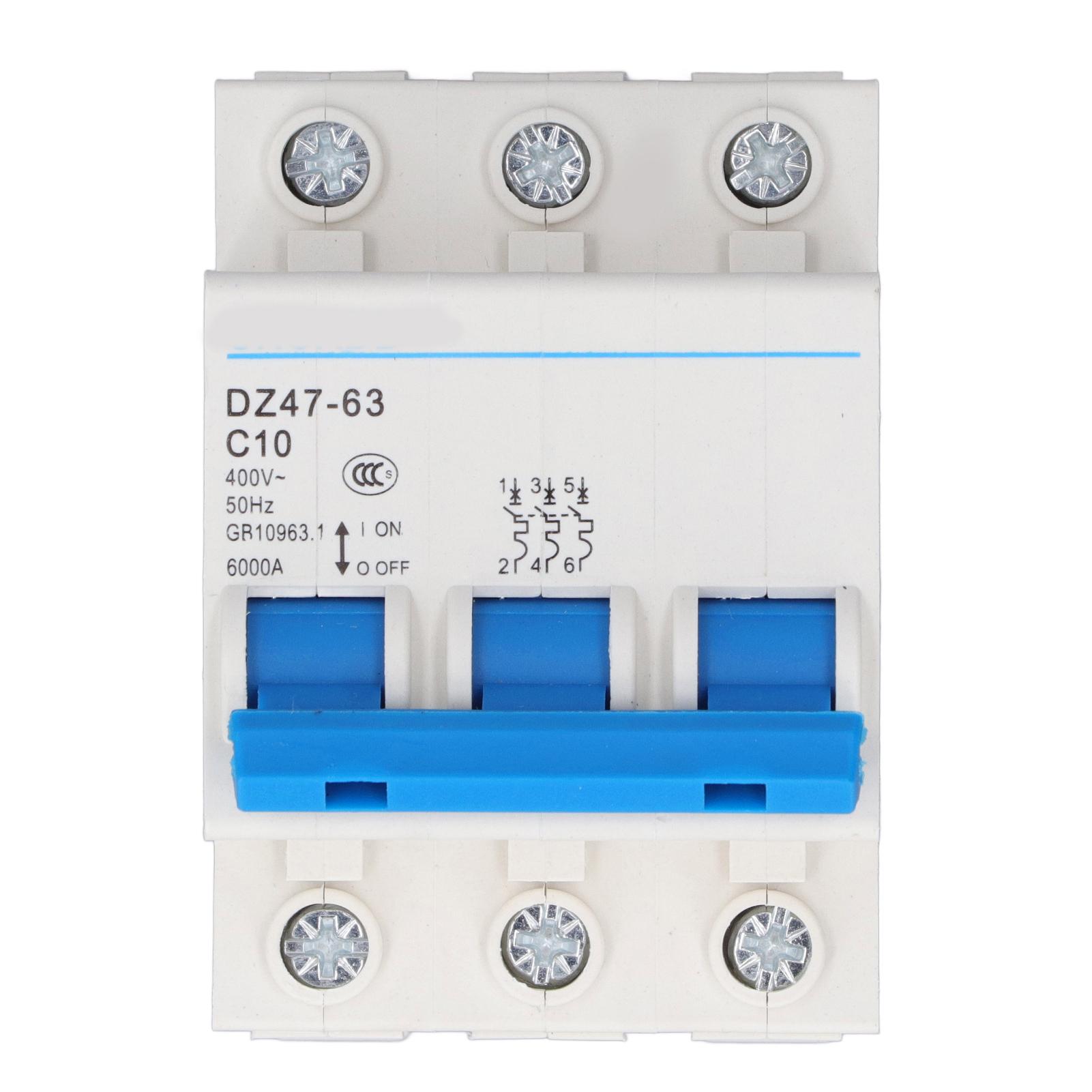 Circuit Breaker Overload Protector 3 Pole 10A Miniature DIN Rail Mount Circuit Breaker 400V
Circuit Breaker Overload Protector 3 Pole 10A Miniature DIN Rail Mount Circuit Breaker 400V