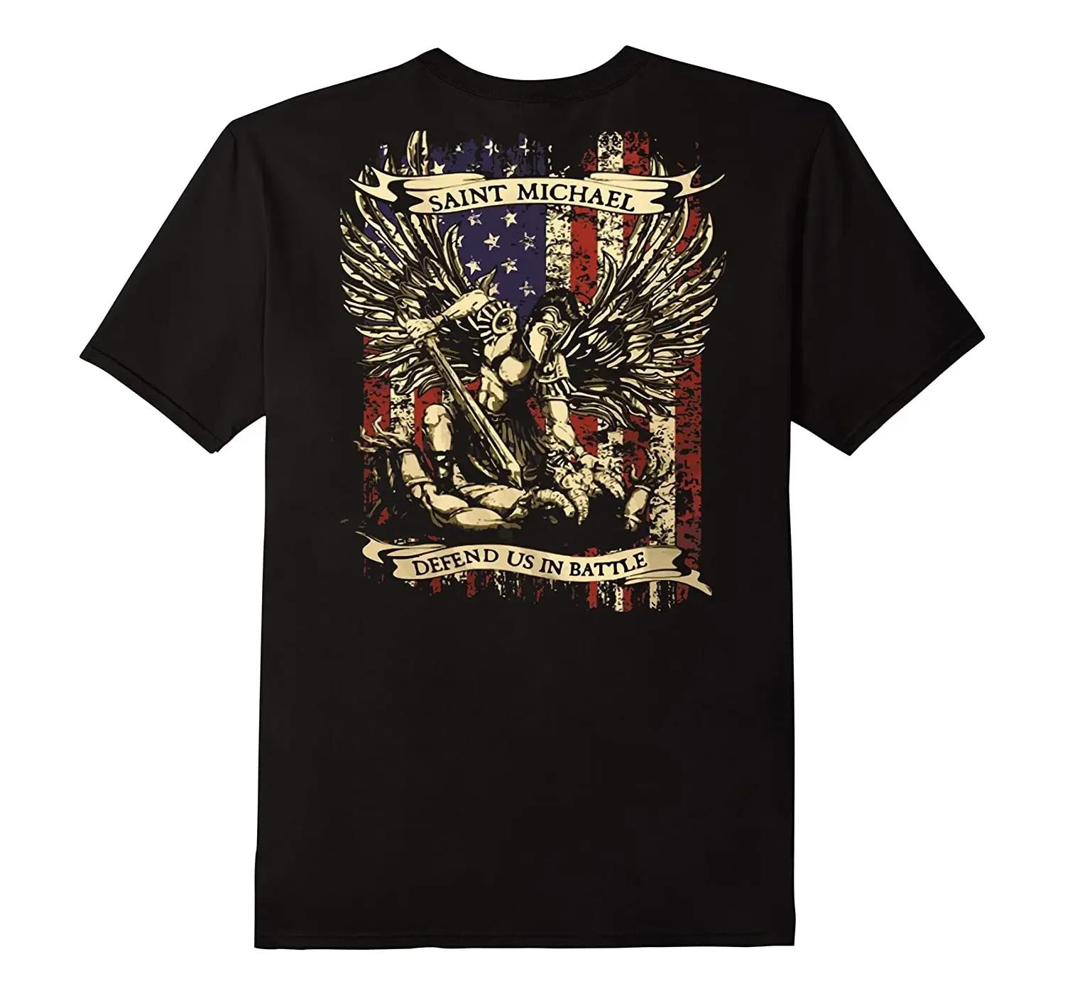 St Michael Defend Us in Battle American Flag The Archangel TShirt 100 Cotton ONeck Summer Short Sleeve Casual Mens Tshirt S
St Michael Defend Us in Battle American Flag The Archangel TShirt 100 Cotton ONeck Summer Short Sleeve Casual Mens Tshirt S