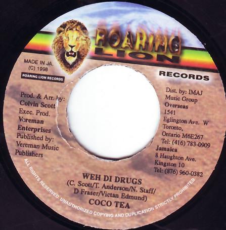 7inch Record COCOA TEA - Weh Di Drugs NONE Roaring Lion Re 1998 Jamaica Reggae, Ska & Dub Used
7inch Record COCOA TEA - Weh Di Drugs NONE Roaring Lion Re 1998 Jamaica Reggae, Ska & Dub Used