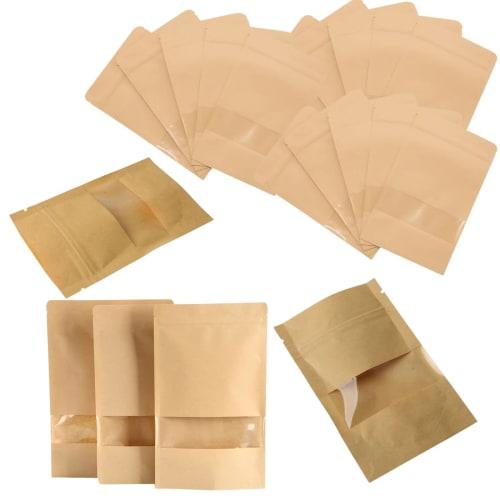 geneX Kraft Paper Zip Bags with Window, Gusset, Pack of 50 (14cm Wide x 20cm Long x 4cm Deep)
geneX Kraft Paper Zip Bags with Window, Gusset, Pack of 50 (14cm Wide x 20cm Long x 4cm Deep)