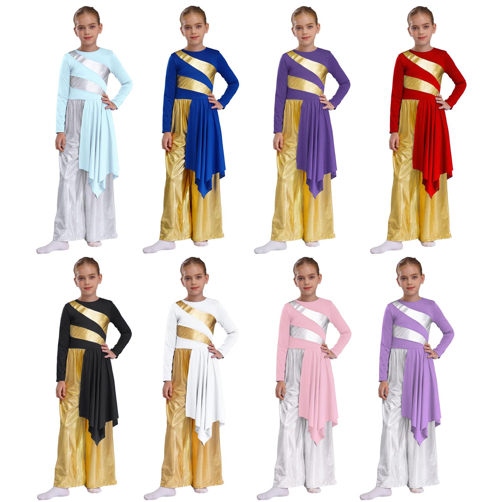 Girls Lyrical Praise Dance Costume Kids Long Sleeve Overlay Dress Metallic Wide Leg Pants Worship Gown Modern Dance Dress 5-6 Years синій
Girls Lyrical Praise Dance Costume Kids Long Sleeve Overlay Dress Metallic Wide Leg Pants Worship Gown Modern Dance Dress 5-6 Years синій