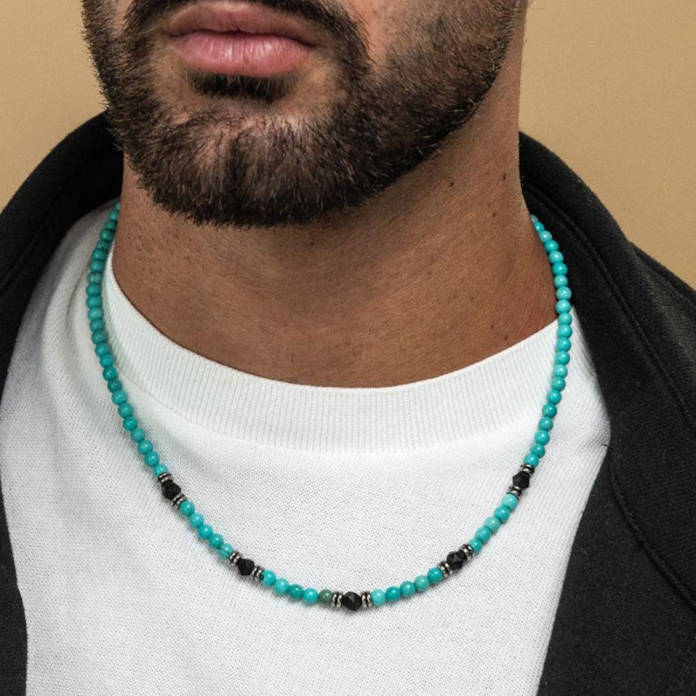 Black Beads Beaded Necklace Texture Western Country Necklace Turquoise Necklace Men Men Style B
Black Beads Beaded Necklace Texture Western Country Necklace Turquoise Necklace Men Men Style B