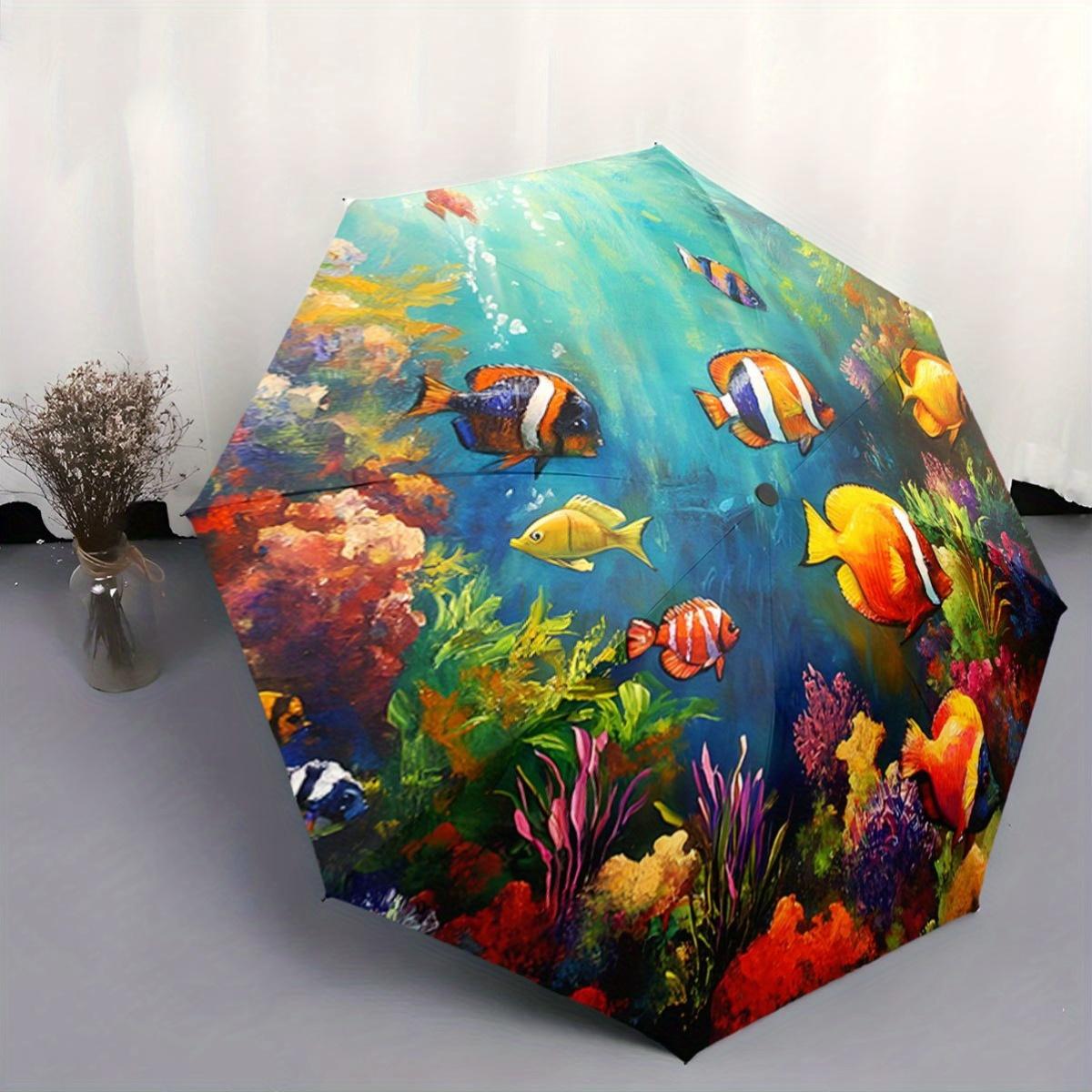 Automatic Open/Close Umbrella with One-Touch Button - Oceanic Design, Compact Travel Umbrella with 8-Rib Stability, Portable F
Automatic Open/Close Umbrella with One-Touch Button - Oceanic Design, Compact Travel Umbrella with 8-Rib Stability, Portable F