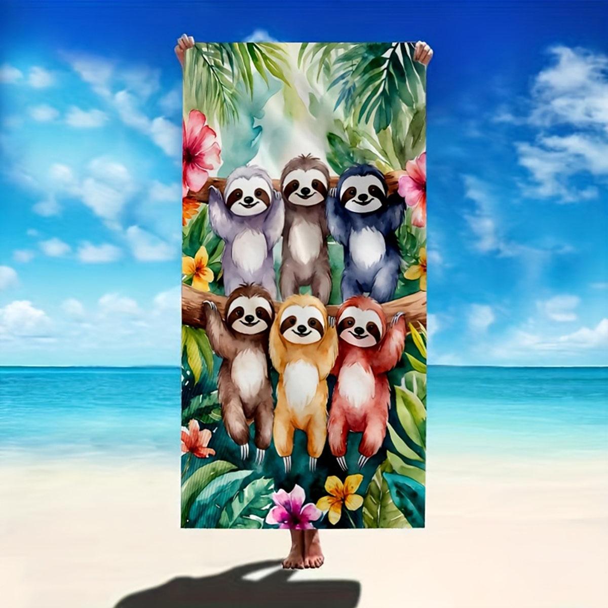 Cute Sloth Pattern Beach Towel Flat Print Quick Dry Microfiber Bath Towel for Seaside Swimming Pool Yoga Fitness Camping W40*H60(CM)
Cute Sloth Pattern Beach Towel Flat Print Quick Dry Microfiber Bath Towel for Seaside Swimming Pool Yoga Fitness Camping W40*H60(CM)