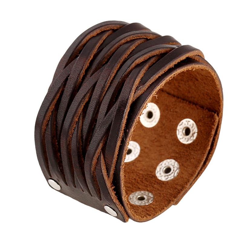 Retro Brown Double Deck Wide Genuine Leather Bracelets Handmade Cross Weave Bangles Women Men Ethnic Punk Style Jewelry
Retro Brown Double Deck Wide Genuine Leather Bracelets Handmade Cross Weave Bangles Women Men Ethnic Punk Style Jewelry