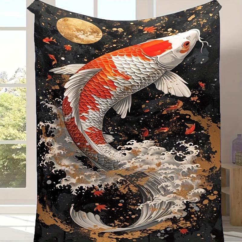 1pc Carp Pattern Blanket,Soft And Comfortable Blanket, Travel Sofa Bed, Office Home Decor, Birthday Gift Blanket, Boys, Girls 130cmx150cm
1pc Carp Pattern Blanket,Soft And Comfortable Blanket, Travel Sofa Bed, Office Home Decor, Birthday Gift Blanket, Boys, Girls 130cmx150cm