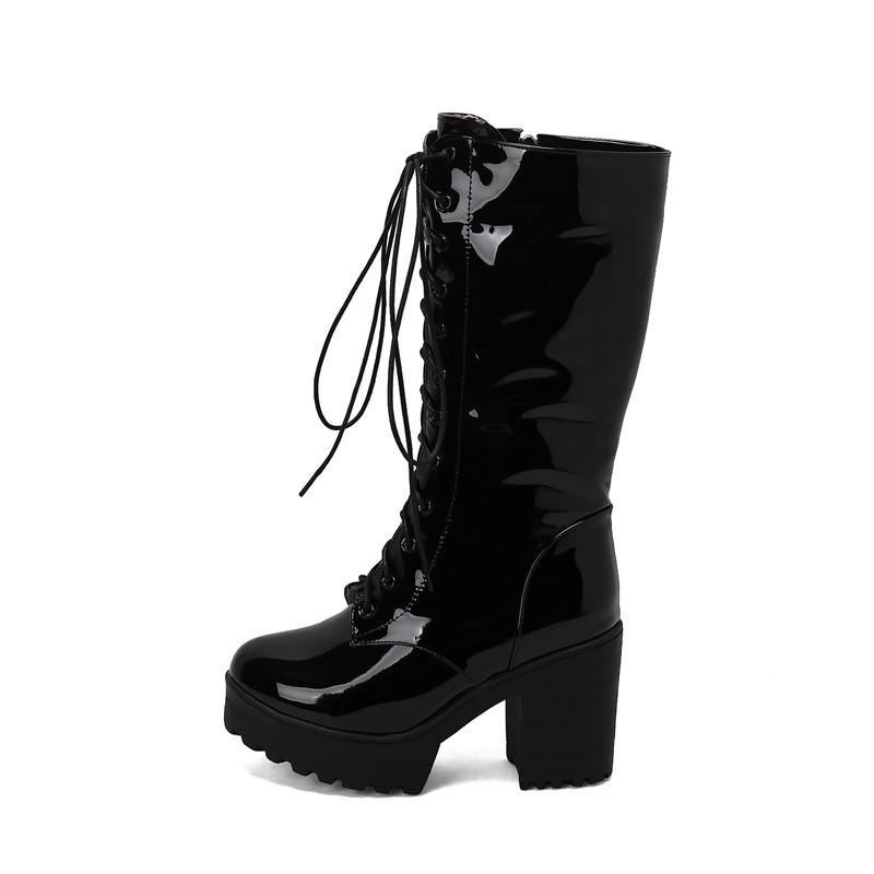 Сапоги из лакированной кожи в готическом стиле с круглым носком на платформе, на очень высоком каблуке, в европейском стиле, для улицы, сохраняющие тепло, для горячей девушки, высокие сапоги до колена 34-44 8.5
Сапоги из лакированной кожи в готическом стиле с круглым носком на платформе, на очень высоком каблуке, в европейском стиле, для улицы, сохраняющие тепло, для горячей девушки, высокие сапоги до колена 34-44 8.5