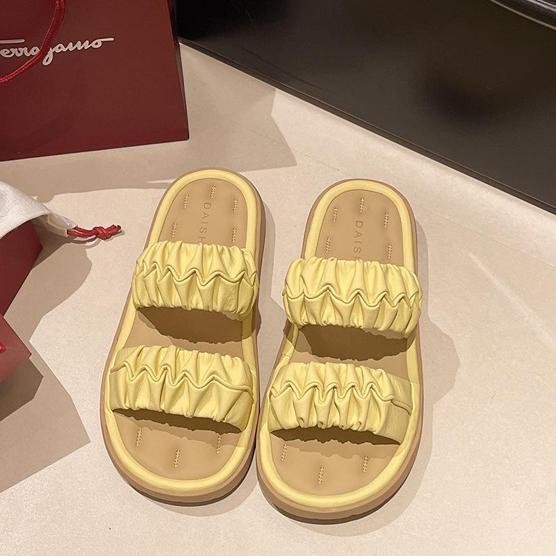 Шлепанцы на толстой подошве с облаком из одного слова для женской уличной одежды, летние новые плиссированные юбки, повседневные пляжные крутые шлепанцы 40 жёлтый
Шлепанцы на толстой подошве с облаком из одного слова для женской уличной одежды, летние новые плиссированные юбки, повседневные пляжные крутые шлепанцы 40 жёлтый