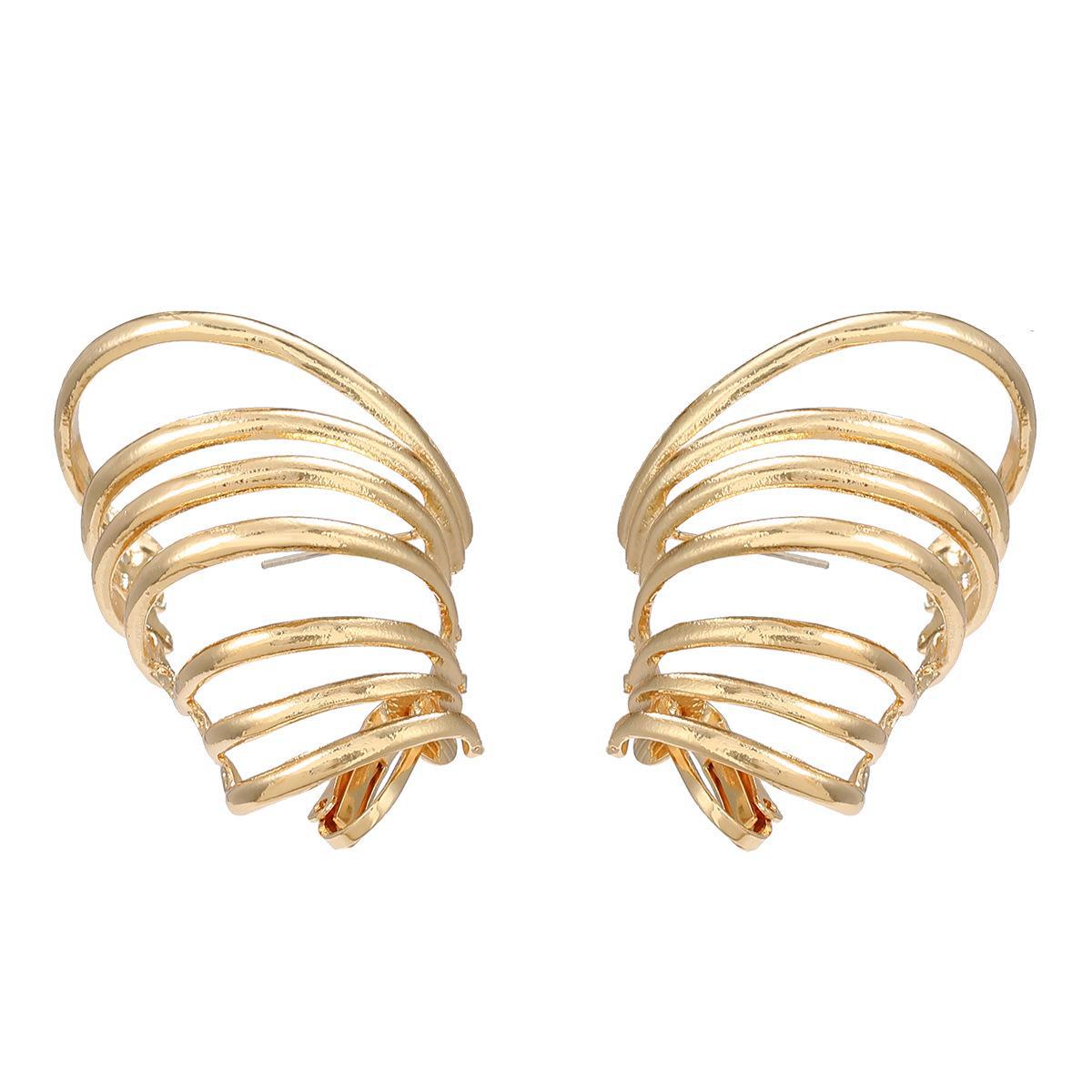 Новые серьги из сплава осень/зима: Стильный европейский и американский дизайн, многослойные обручи, простая пружинная форма для женщин. золотой
Новые серьги из сплава осень/зима: Стильный европейский и американский дизайн, многослойные обручи, простая пружинная форма для женщин. золотой