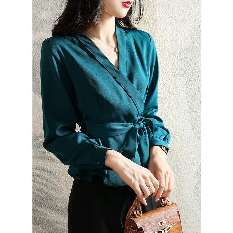 Женская однотонная рубашка, дорожный костюм, профессиональная одежда, темпераментная рубашка
Женская однотонная рубашка, дорожный костюм, профессиональная одежда, темпераментная рубашка