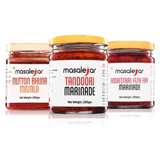 Masalejar Winter Special Combo | Tandoori Marinade + Amritsari Fish Fry Marinade + Mutton Bhuna Masala | Ready to Cook Spice Mix (Pack of 3X200gm)
Masalejar Winter Special Combo | Tandoori Marinade + Amritsari Fish Fry Marinade + Mutton Bhuna Masala | Ready to Cook Spice Mix (Pack of 3X200gm)