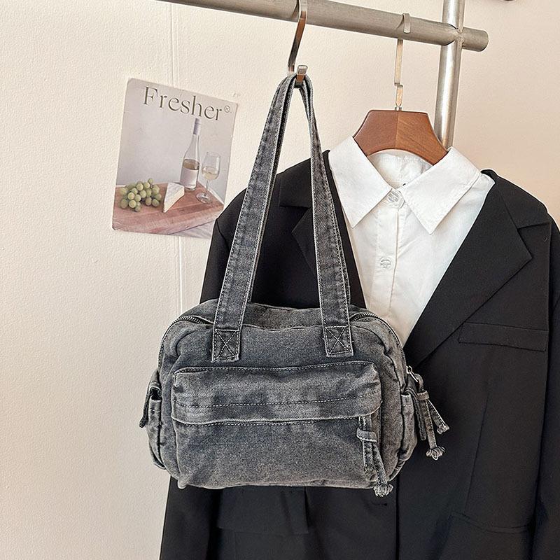 Spring New Large Capacity Washed Denim Shoulder Bag Lazy Style Student Simple Commuting Bag Casual and Minimalist Tote Bag чорний
Spring New Large Capacity Washed Denim Shoulder Bag Lazy Style Student Simple Commuting Bag Casual and Minimalist Tote Bag чорний