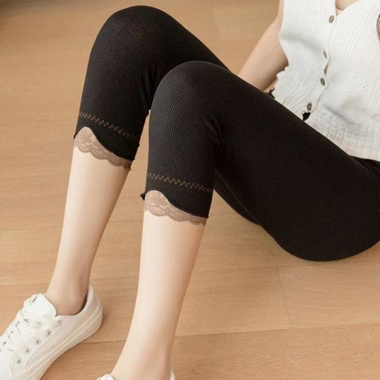Women Cropped Leggings Elastic Tight Fit High Waist Lace Splice Bottom Shorts Solid Color Butt 2XL чорний
Women Cropped Leggings Elastic Tight Fit High Waist Lace Splice Bottom Shorts Solid Color Butt 2XL чорний