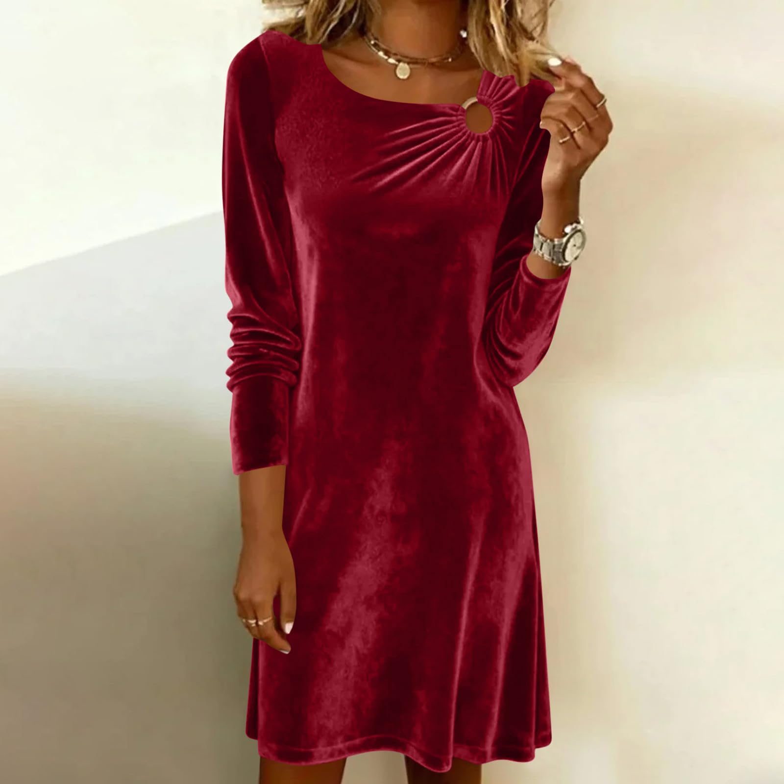 Women s Velvet Dress Vintage Long Sleeve Casual Dress M червоний
Women s Velvet Dress Vintage Long Sleeve Casual Dress M червоний
