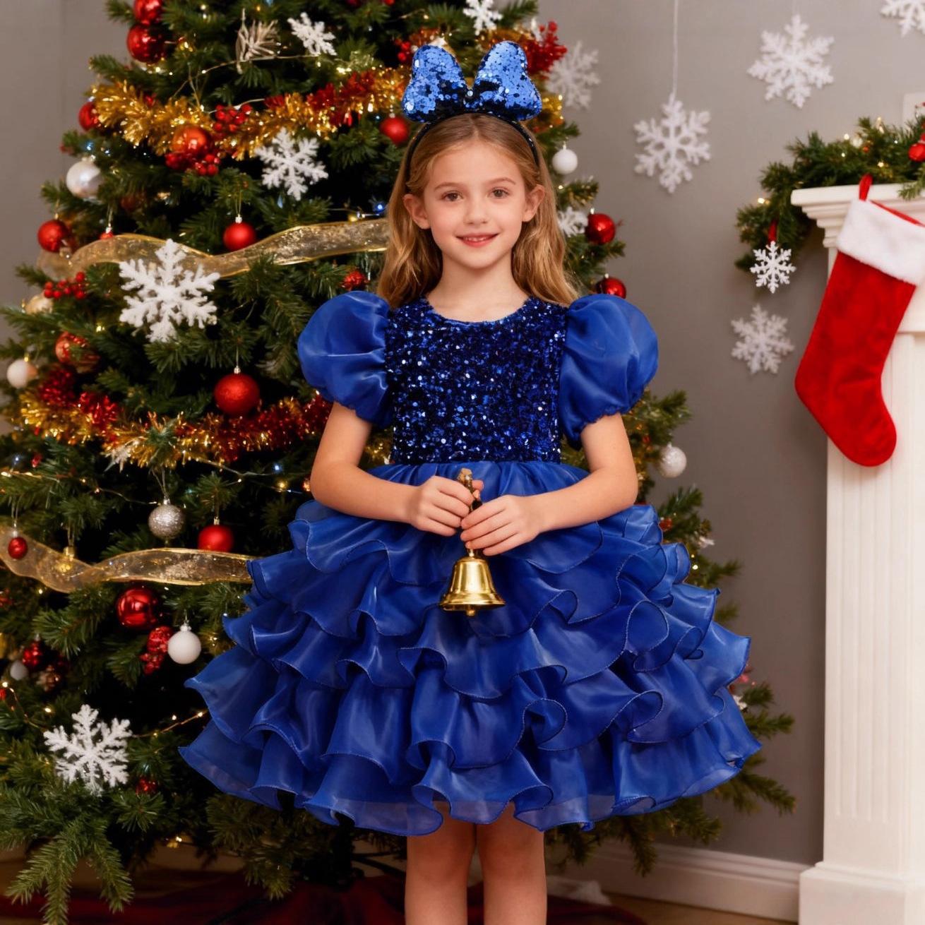 New Fluffy Cake Dress Girls Birthday Flower Fairy Sequins Dance Performance Party Princess Dress + Headband 150cm синій
New Fluffy Cake Dress Girls Birthday Flower Fairy Sequins Dance Performance Party Princess Dress + Headband 150cm синій