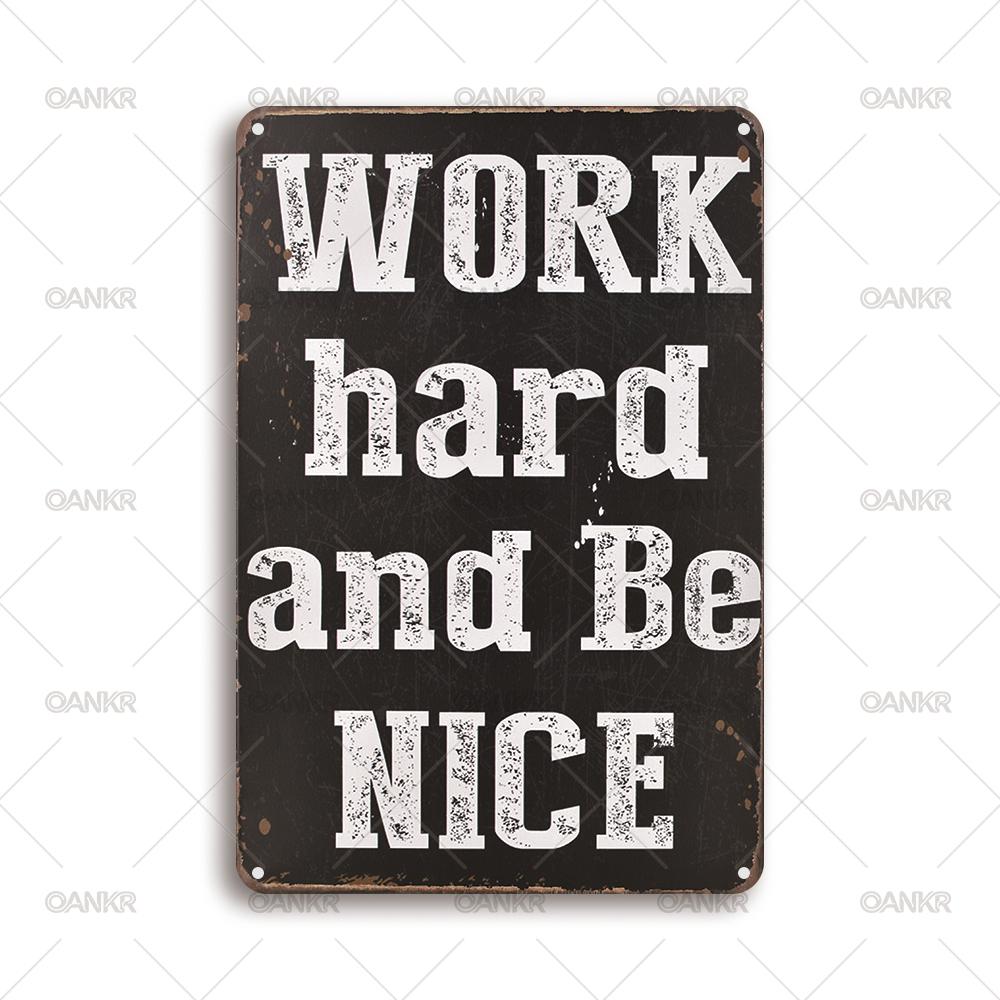 Vintage Art Wall Poster Metal Tin Sign Ideal Gift x Inch Work Hard And Be Nice Metal Signs for Home Wall Decor Plaque 20x30cm(7.8x11.8inch)
Vintage Art Wall Poster Metal Tin Sign Ideal Gift x Inch Work Hard And Be Nice Metal Signs for Home Wall Decor Plaque 20x30cm(7.8x11.8inch)