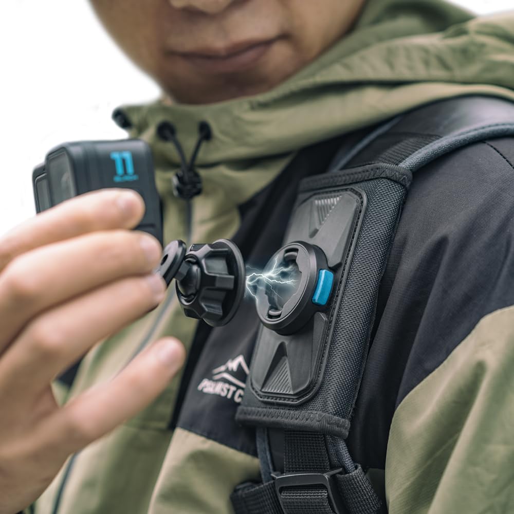SUREWO Magnetic Quick Release Backpack Backpack Shoulder Strap Mount with Universal Ball for GoPro Hero DJI Osmo Action Mount, 360° J-Hook чорний
SUREWO Magnetic Quick Release Backpack Backpack Shoulder Strap Mount with Universal Ball for GoPro Hero DJI Osmo Action Mount, 360° J-Hook чорний