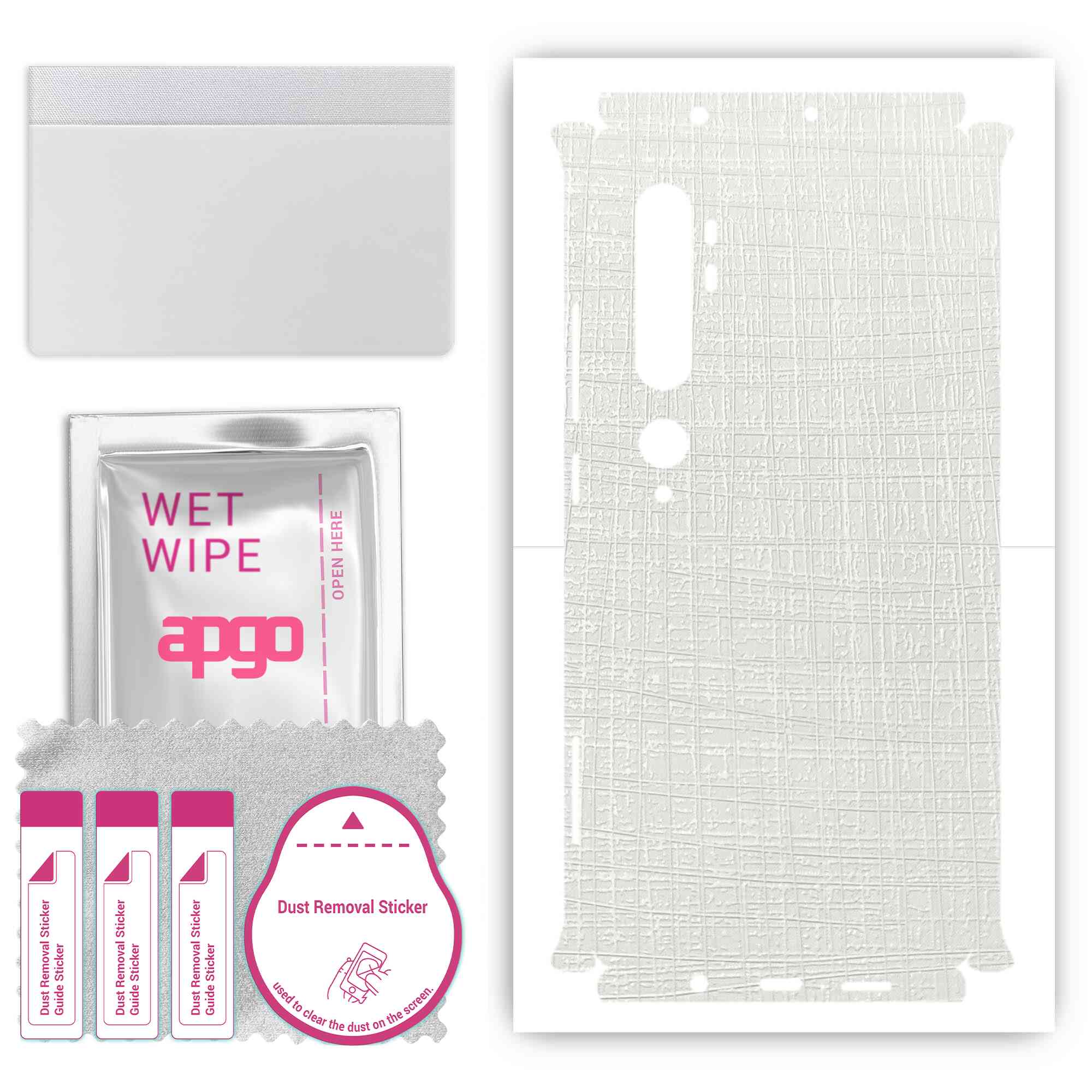 apgo Protective Skin Sticker for the back+sides compatible with Xiaomi Mi Note 10, Full Wrap Film, Foil, Vinyl - Pattern White Fabric
apgo Protective Skin Sticker for the back+sides compatible with Xiaomi Mi Note 10, Full Wrap Film, Foil, Vinyl - Pattern White Fabric