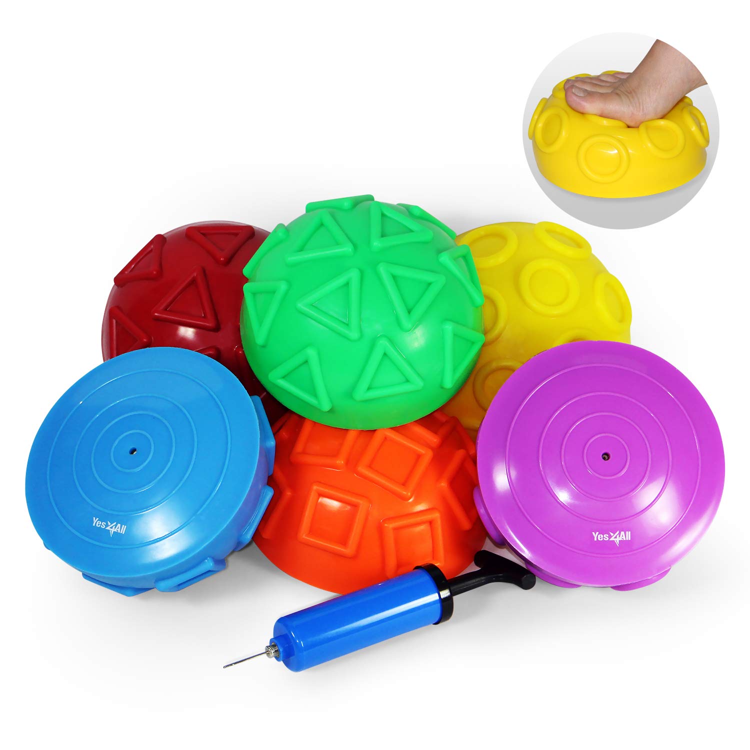 Yes4All Balance Pod Geometric Balance Pod Semicircular Exercise Ball with Hand 6 Core Weight Balance Foot Massager Imported from Set, Pump, Colors,
Yes4All Balance Pod Geometric Balance Pod Semicircular Exercise Ball with Hand 6 Core Weight Balance Foot Massager Imported from Set, Pump, Colors,