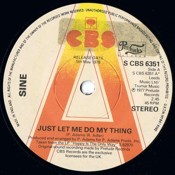 7inch Record SINE - Just Let Me Do My Thing SCBS6351PROMO CBS 1978 UK Soul/Funk Used
7inch Record SINE - Just Let Me Do My Thing SCBS6351PROMO CBS 1978 UK Soul/Funk Used
