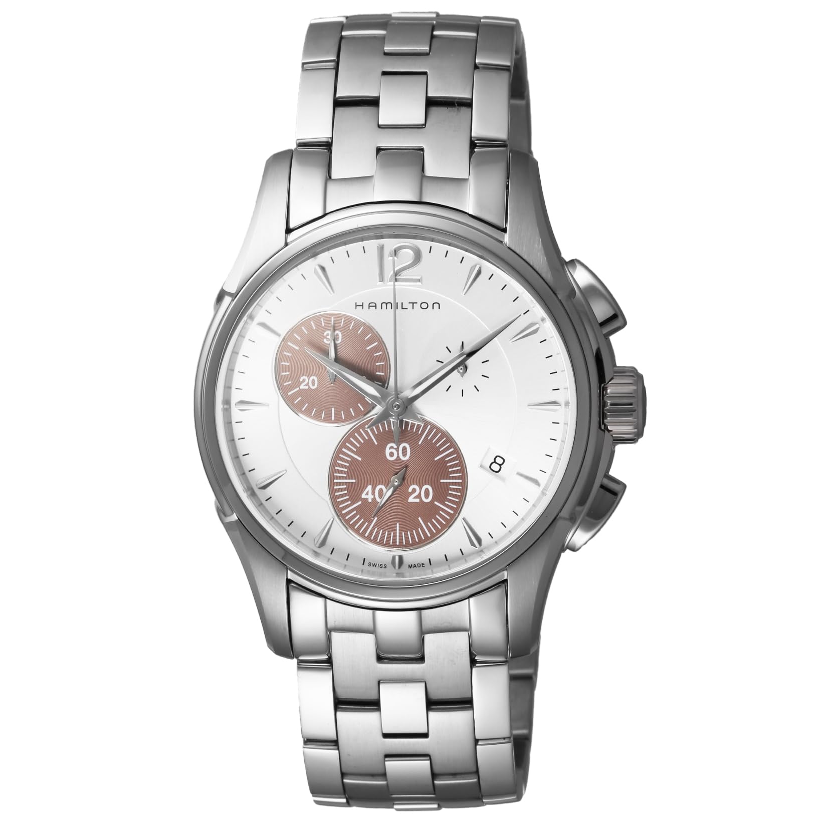 Hamilton Jazzmaster CHRONO Men s Watch, Silver Dial, Stainless Steel, Sapphire Crystal, Quartz Movement, 10 ATM Water Resistance, 42mm, Swiss Made,
Hamilton Jazzmaster CHRONO Men s Watch, Silver Dial, Stainless Steel, Sapphire Crystal, Quartz Movement, 10 ATM Water Resistance, 42mm, Swiss Made,