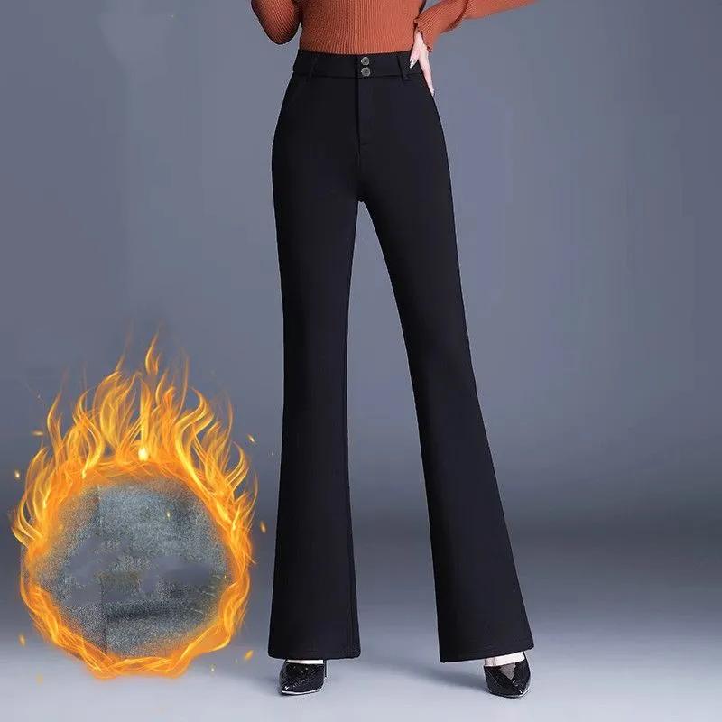 Women s Fleece-Lined Thickened High-Waisted Casual Bell-Bottom Pants with Slightly Flared Suit Trousers 25
Women s Fleece-Lined Thickened High-Waisted Casual Bell-Bottom Pants with Slightly Flared Suit Trousers 25