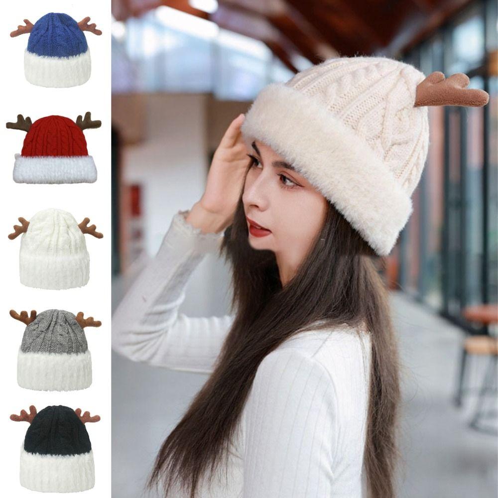 Retro Pullover Hat Thick Warm Deer Horn Caps Fashionable Plush Knitted Hat Winter червоний
Retro Pullover Hat Thick Warm Deer Horn Caps Fashionable Plush Knitted Hat Winter червоний