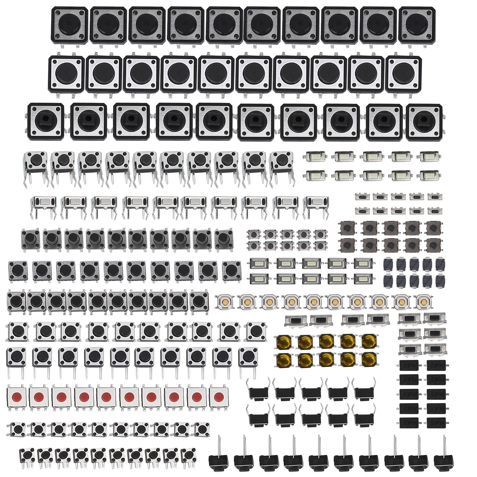 Tactile Push Button Switches 25 Values 12V 50mA Micro Momentary Tact Assortment Kit250Pcs
Tactile Push Button Switches 25 Values 12V 50mA Micro Momentary Tact Assortment Kit250Pcs