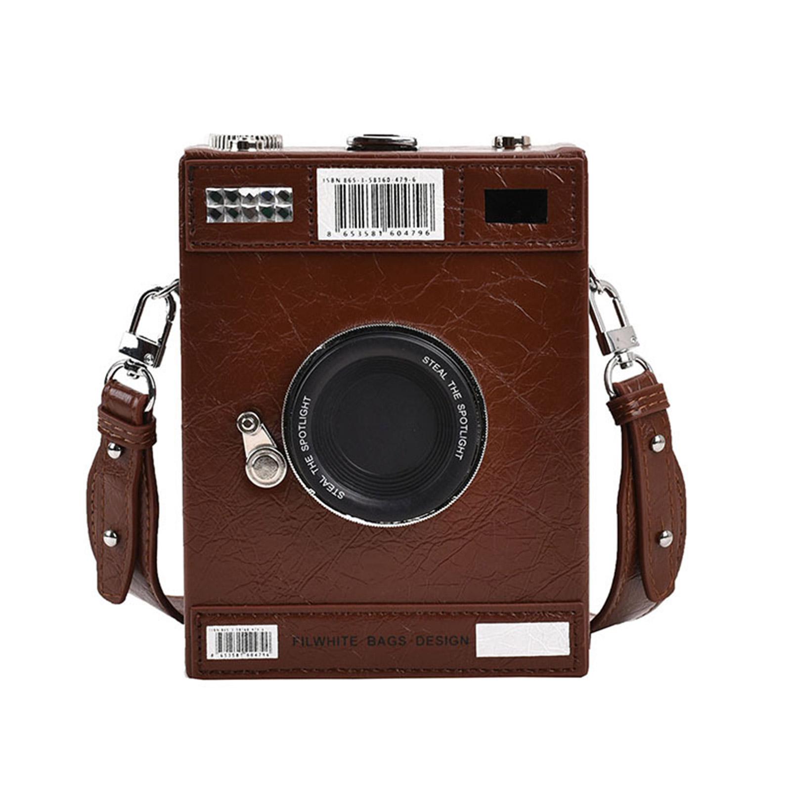Шикарная и функциональная сумка через плечо в форме камеры, универсальные сумки через плечо, идеально подходящие для женщин и девочек коричневый