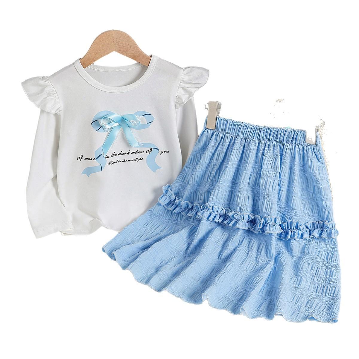 Girls Fashionable Sky-blue Outfit - Autumn Children s Long-sleeved T-shirt And Skirt Set 3-4Y
Girls Fashionable Sky-blue Outfit - Autumn Children s Long-sleeved T-shirt And Skirt Set 3-4Y